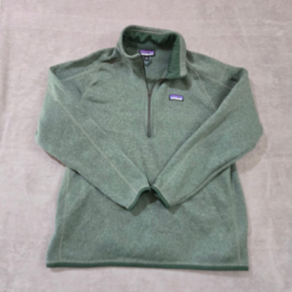 Patagonia Better Sweater Quarter Zip Green Mens 2X Pullover Hiking Granola Girl